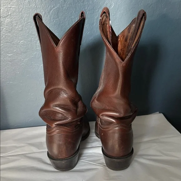Tony Lama Chestnut Leather Western Boots - Picture 6 of 7